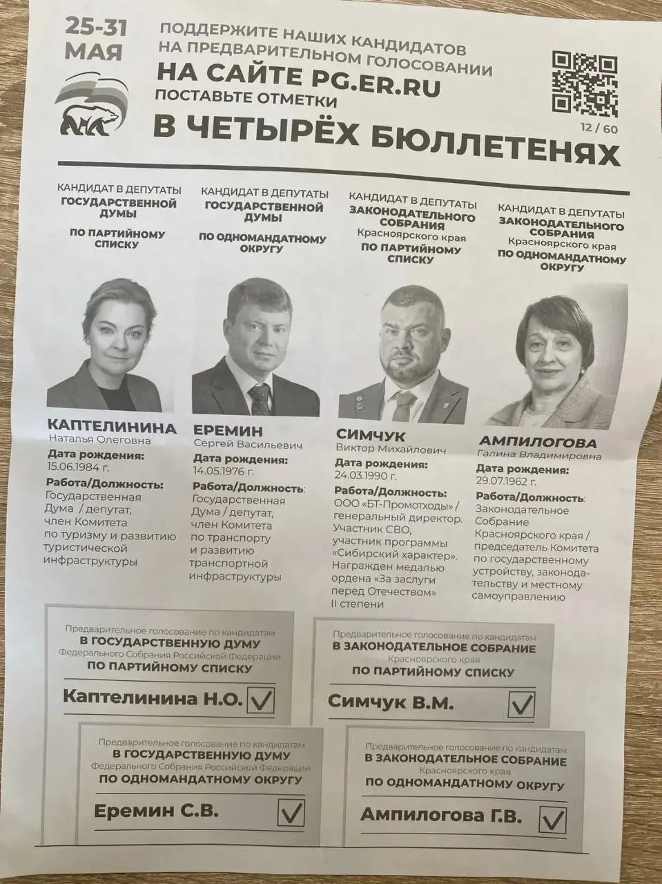 В нескольких субъектах власти и работодатели рассылают распоряжения и списки кандидатов с требованием участвовать в предварительном голосовании «ЕР». Сообщения поступают из Красноярского края, Новосибирской области, Нижнего Новгорода, Камчатки и Владивостока.