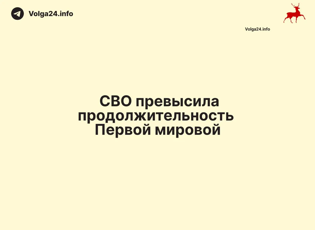 С момента начала 24 февраля 2022 года конфликт в Украине достиг 1569 дней — на день больше, чем длилась Первая мировая война (1568 дней). По продолжительности это один из самых затяжных вооружённых конфликтов в современной истории России.